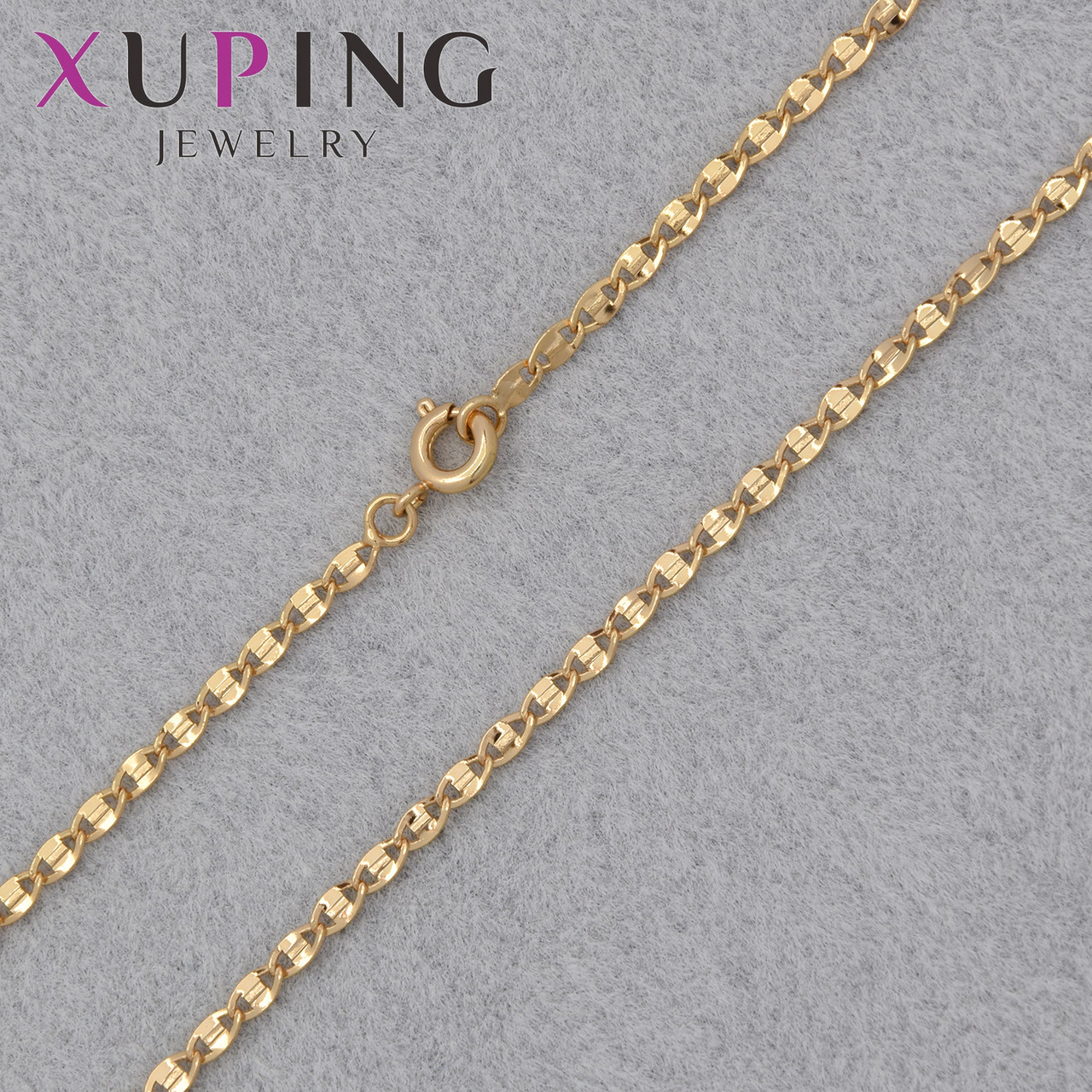 Цепочка Xuping Jewerly длина 45 см ширина 2 мм медицинское золото декоративное плетение застёжка шпрингель