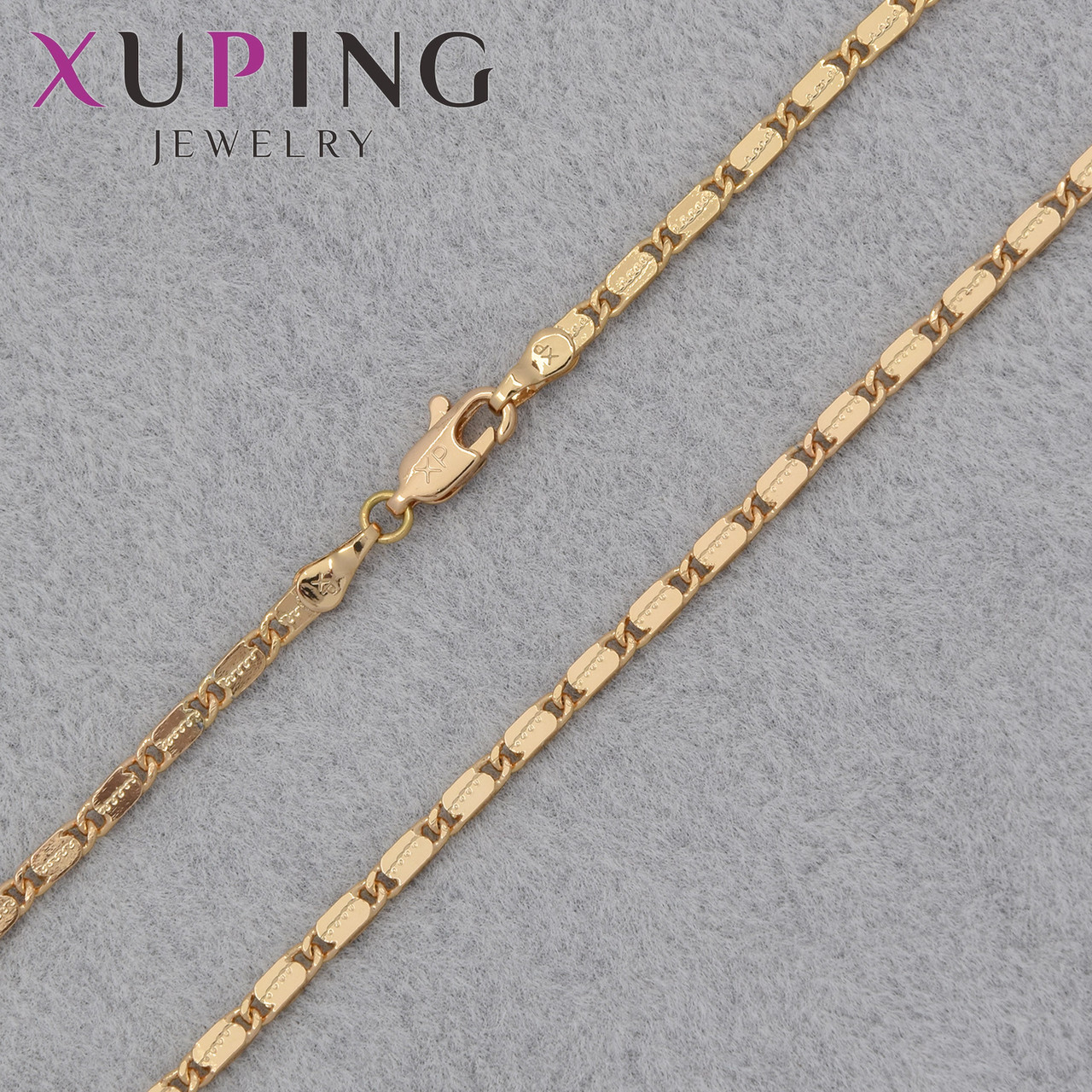 Цепочка Xuping Jewerly длина 45 см ширина 2 мм медицинское золото декоративное плетение застёжка карабин