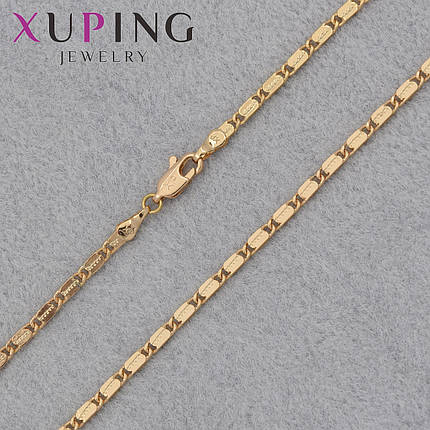 Цепочка Xuping Jewerly длина 45 см ширина 2 мм медицинское золото декоративное плетение застёжка карабин, фото 1