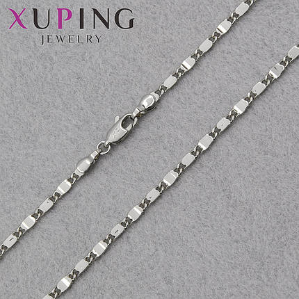 Цепочка Xuping Jewerly длина 45 см ширина 2 мм медицинское золото декоративное плетение застёжка карабин, фото 1