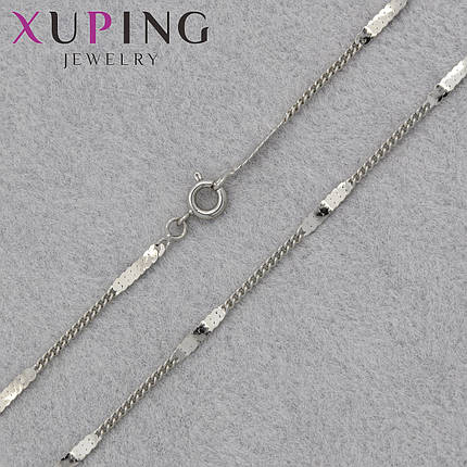 Цепочка Xuping Jewerly длина 45 см ширина 1 мм медицинское золото декоративное плетение застёжка шпрингель, фото 1