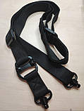 Тактичний одноточковий двоточковий ремінь з антабками HB-044 MS4 чорний, фото 2