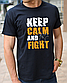 Модна чоловіча футболка з боксерською тематикою принт Зберігайте спокій, бавовняна футболка розмір S, фото 8