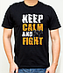 Модна чоловіча футболка з боксерською тематикою принт Зберігайте спокій, бавовняна футболка розмір S, фото 9