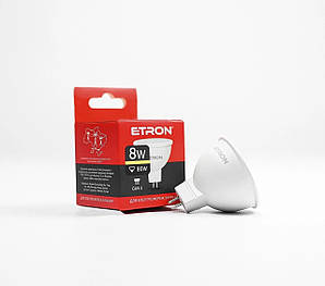 Світлодіодна LED лампа MR16 8W GU5.3 3000K 220V ETRON 1-ELP-065 рефлекторна