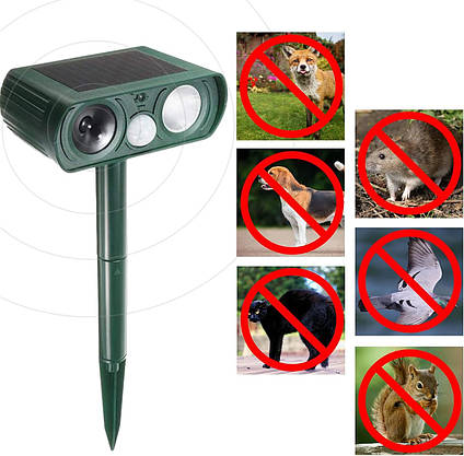 Ультразвуковий відлякувач шкідників з PIR-детектором руху та миготливими вогнями, Amazon, Німеччина, фото 1