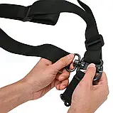 Тактичний одноточковий двоточковий ремінь з антабками HB-044 MS4 чорний, фото 4