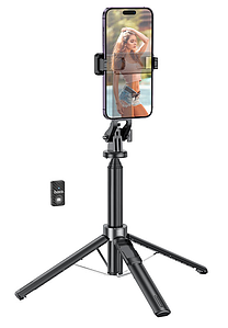 Універсальний селфі монопод Hoco K21 Stream / для стримів, трансляцій, фото, навчання / (black)