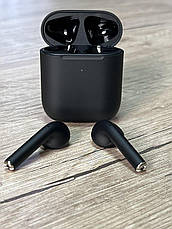 Bluetooth навушники AirPods 2 Black Люкс Матові для iPhone без коробки, фото 5
