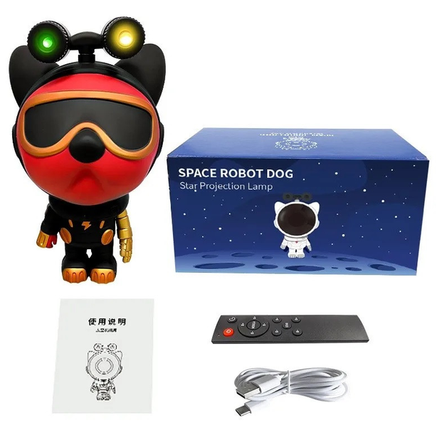 Проєктор зоряного космонавта собака Nebula Dog Projector з 2 лазерами