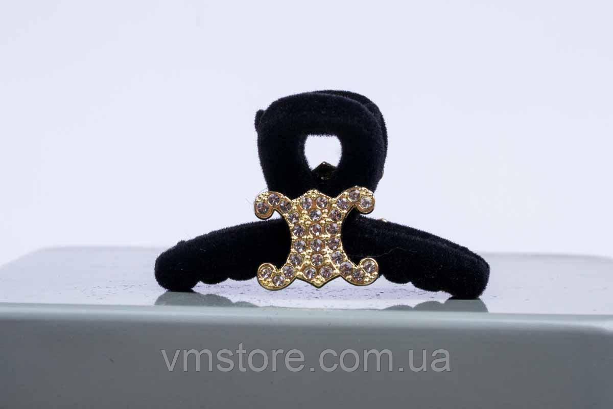 Чорний маленький крабик для волосся, оксамитовий краб, 4,5 см, фото 1