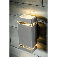 Фасадний світильник настінний GTV NESSA, LD-NESSAGU10D-80, GU10, IP54, двонаправлений, сірий