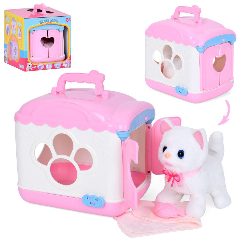 Кіт 933-139E ходить, рухає головою та хвостом, перенесення, аксесуари, муз., бат., кор., 20,5-23-26 см, фото 1