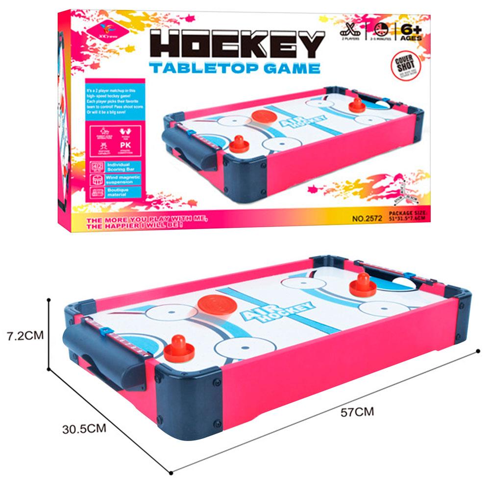 Настільна гра 2572 аерохокей, дерев'яний, поле, 2 ручки, 2 шайби, бат., кор., 51,5-31,5-7,5 см., фото 1