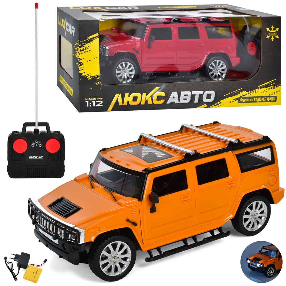 Машина M 4911 1:12, радіокер., акумулятор, USB, гум. колеса, 2 кольори, світло, кор., 46-18-18 см., фото 1