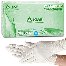 Рукавички IGAR латексні опудрені (100шт) M (7-8)