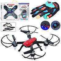 Квадрокоптер H263 радіокер.(пульт одяг. на руку) 2,4G,акумулятор,USB,2 кольори,світло,кор.,51,5-34-9,5см.