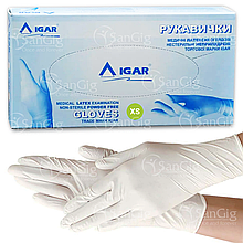 Рукавички IGAR латексні неопудрені (100шт) XS (5-6)