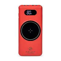 Повербанк 10000mAh Power Bank Kraft KPB-1110W Red бездротова зарядка (43-00056)
