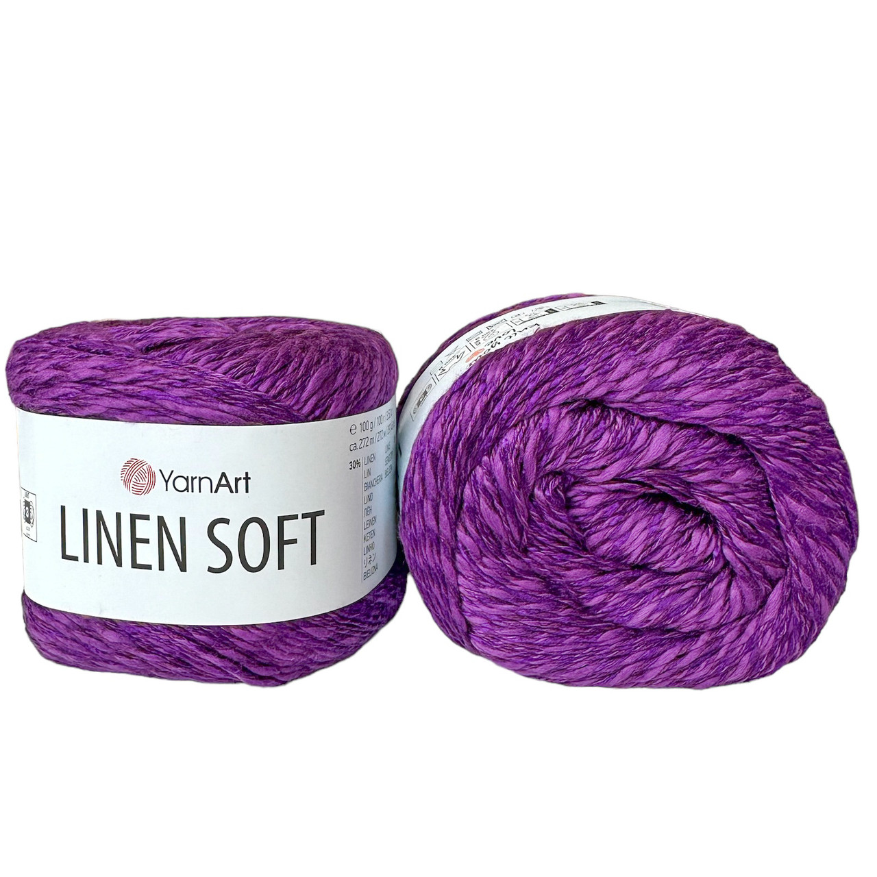 Пряжа YarnArt Linen Soft № 7324 фіолетовий (Ярнарт Лінен Софт), фото 1