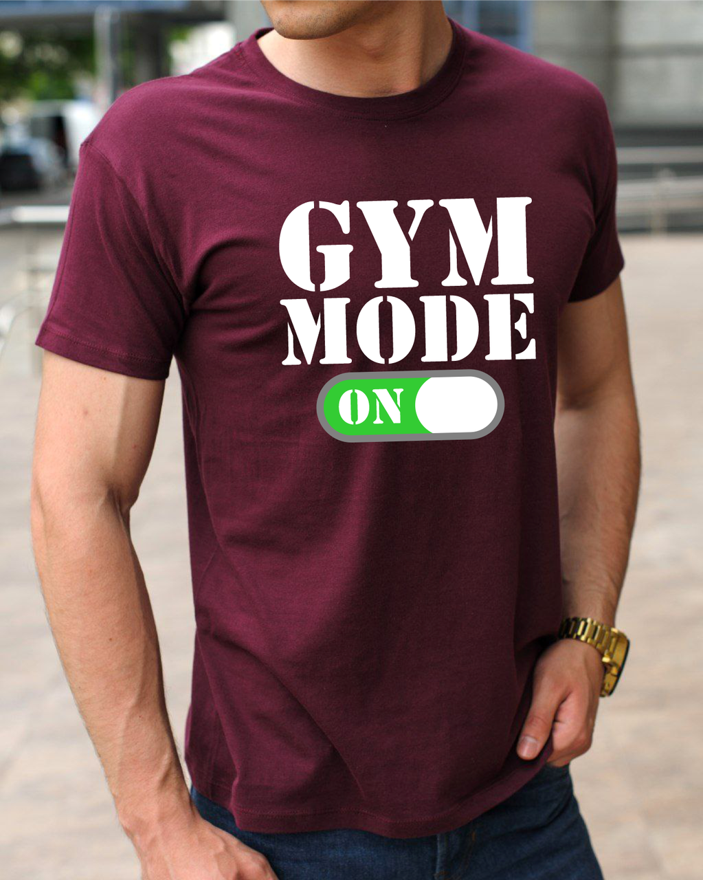 Футболка бавовняна для боксу та єдиноборств, футболка Gym Mode On,одяг боксерською тематикою розмір S, фото 1