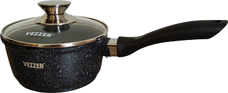 Ківш алюмінієвий з антипригарним покриттям 1.9л 18см керамічним мармуровим Vezzer VZ8050