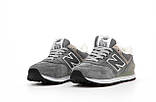 Чоловічі / жіночі зимові кросівки New Balance 574 Grey White Winter Fur, сірі замшеві кросівки нью беленс 574 NB нб, фото 5