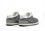 Чоловічі / жіночі зимові кросівки New Balance 574 Grey White Winter Fur, сірі замшеві кросівки нью беленс 574 NB нб, фото 6