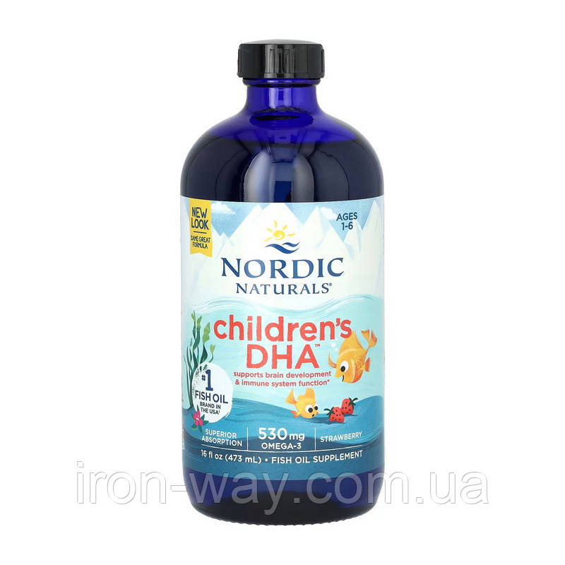 Nordic Naturals Children's DHA 530 mg Omega-3 (473 ml, natural strawberry), фото 1