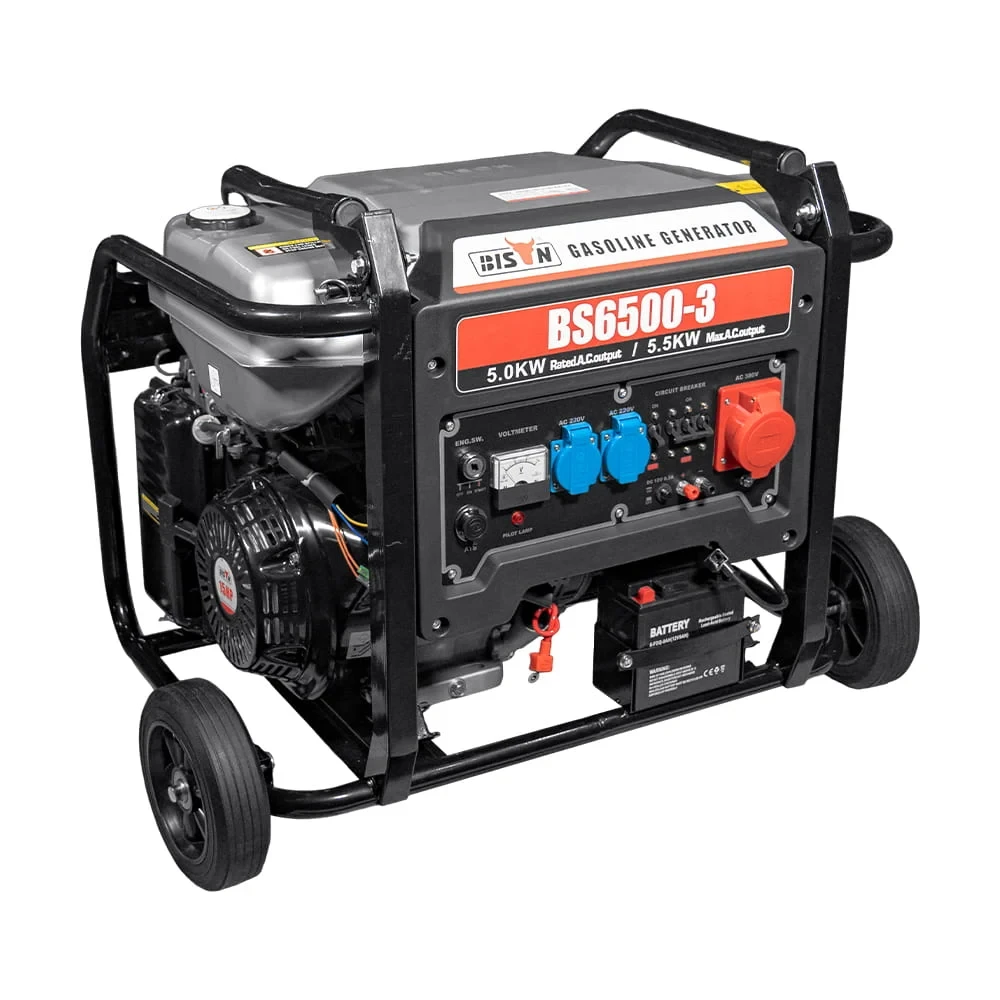 Генератор бензиновий трифазний 5 кВт Bison BS6500-3 (41-00407)