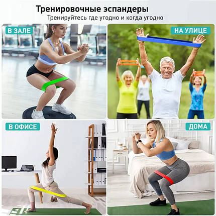 Еспандер петля вправи Fit Simplify 5 шт, Спортивні гумки еспандер, Еспандери YR-185 трубчасті розтягування, фото 1