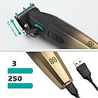 Акумуляторна машинка для стрижки + 6 насадок, з USB, V003 / Тример для стрижки волосся / Тример для бороди, фото 9