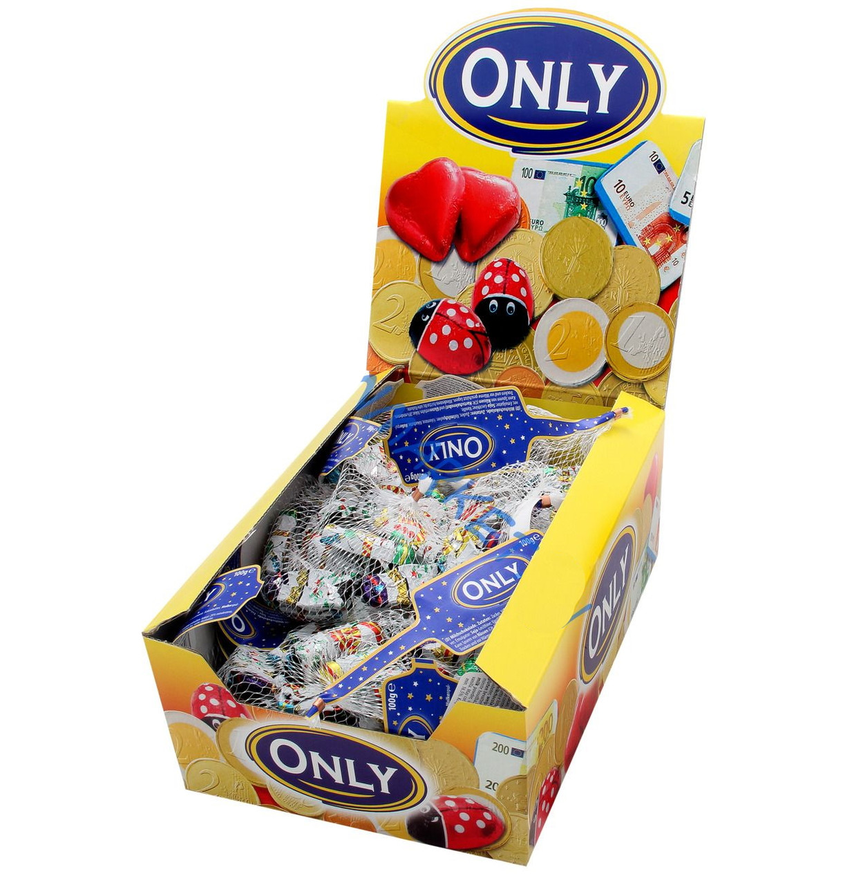 Новорічні Шоколадні Цукерки Only Сніговики в сітці Оллі 85 г Австрія (24 шт./1 ящ), фото 1