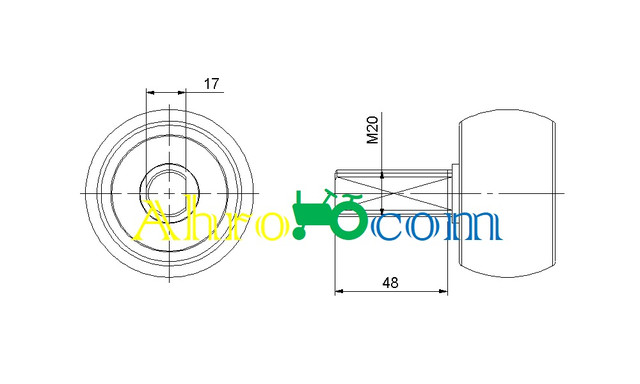 Ролик струшувача бадильника ANNA Z644 | 564451096 ROLMUS Ролик струшувача транспортера відділювача бадилля комбайна картоплезбирального ANNA Z644, якісна запчастина від польського виробника ROLMUS - 5644/51-096/0, 8255-644-510-965, 564451096, 5644510960.