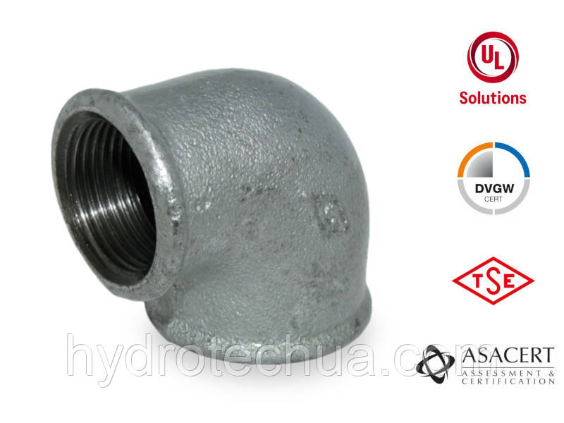 Кут 90° оцинкований редукційний ВВ 11/4"х1" Hydro-T