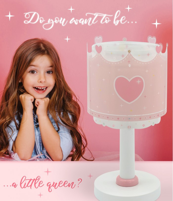 Дитяча настільна лампа Little Queen рожева 30х15 см