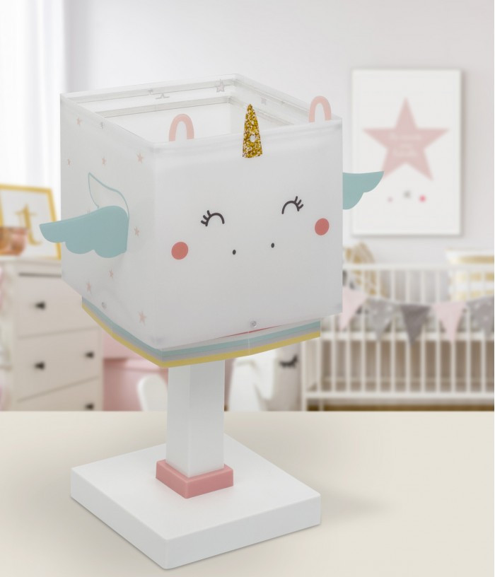 Дитяча настільна лампа Little Unicorn біла 29х13.5х13.5 см