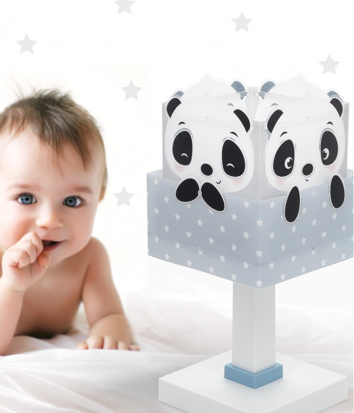 Дитяча настільна лампа Panda синя 30х13.5х13.5 см