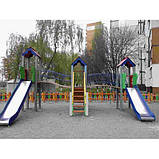 Дитячі майданчики + місток + дві гірки "Стіна" висота гірки 1,5 м і 1,2 м, фото 9