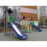 Дитячі майданчики + місток + дві гірки "Стіна" висота гірки 1,5 м і 1,2 м, фото 7