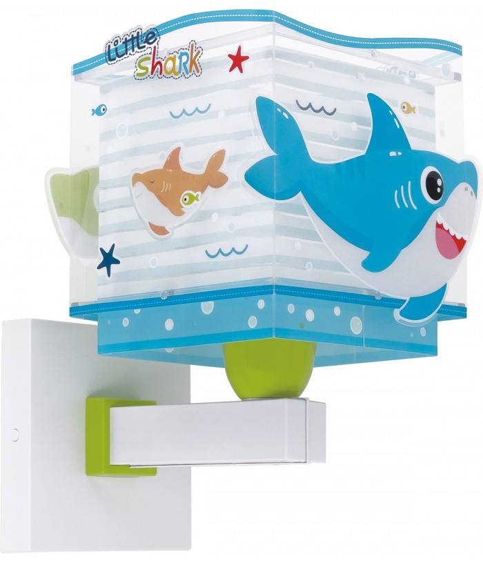 Дитячий настінний світильник Little Shark білий 24х17х20 см