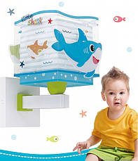 Дитячий настінний світильник Little Shark білий 24х17х20 см, фото 3