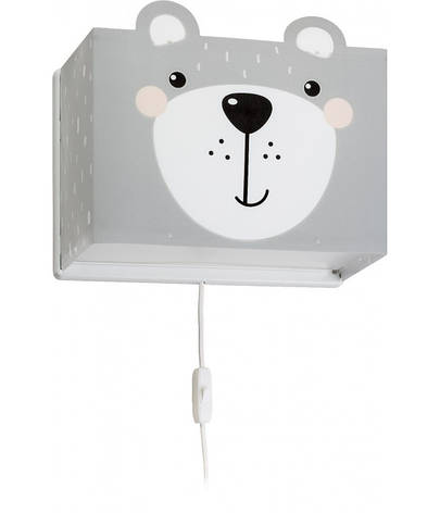 Дитячий настінний світильник Little Teddy сірий 24.5х31х13.5 см, фото 1