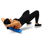 Ролер для йоги масажний мфр ролик циліндр Zelart 0895-40 розмір 45 см Blue, фото 8