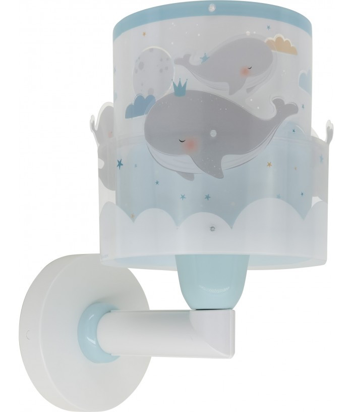 Дитячий настінний світильник Whale Dreams синій 24х15х20 см