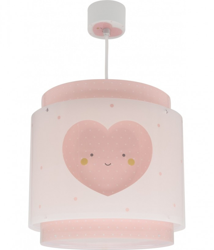 Дитячий підвісний світильник Baby Dreams Heart рожевий 26х65 см