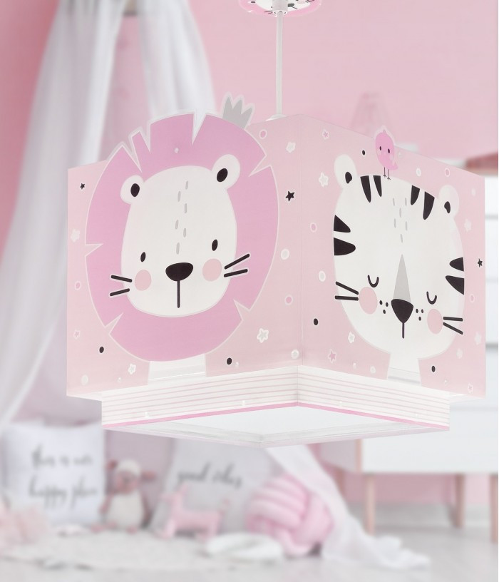Дитячий підвісний світильник Baby Jungle рожевий 24х24х65 см