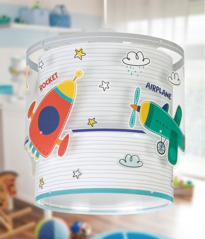 Дитячий підвісний світильник Baby Travel білий 26х65 см