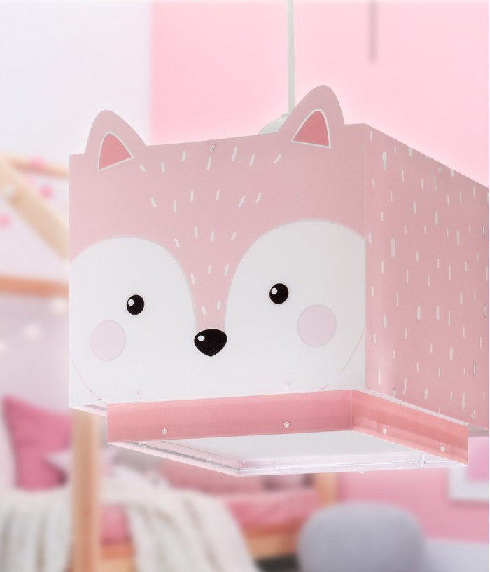 Дитячий підвісний світильник Little Fox рожевий 24х24х65 см