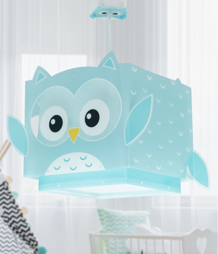 Дитячий підвісний світильник Little Owl блакитний 33х24х67.5 см